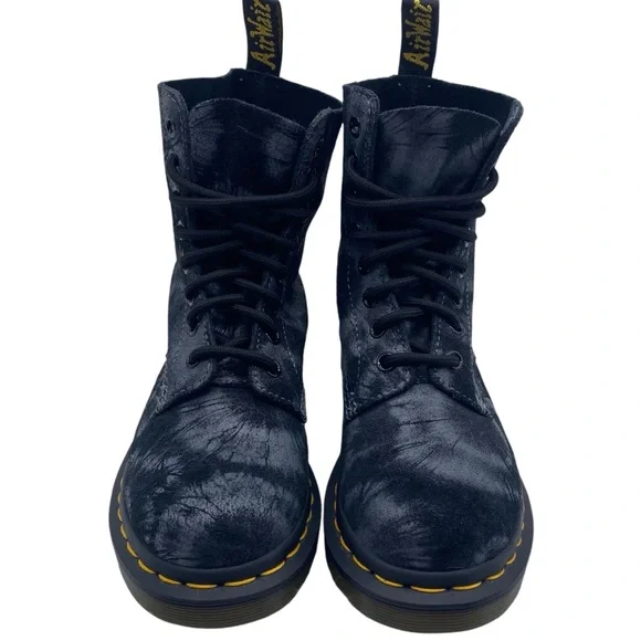 Dr. Martens Womens Shoes Pascal Boots Sz 5 Black Tie Dye Combat Casual Trendy - Picture 7 of 15